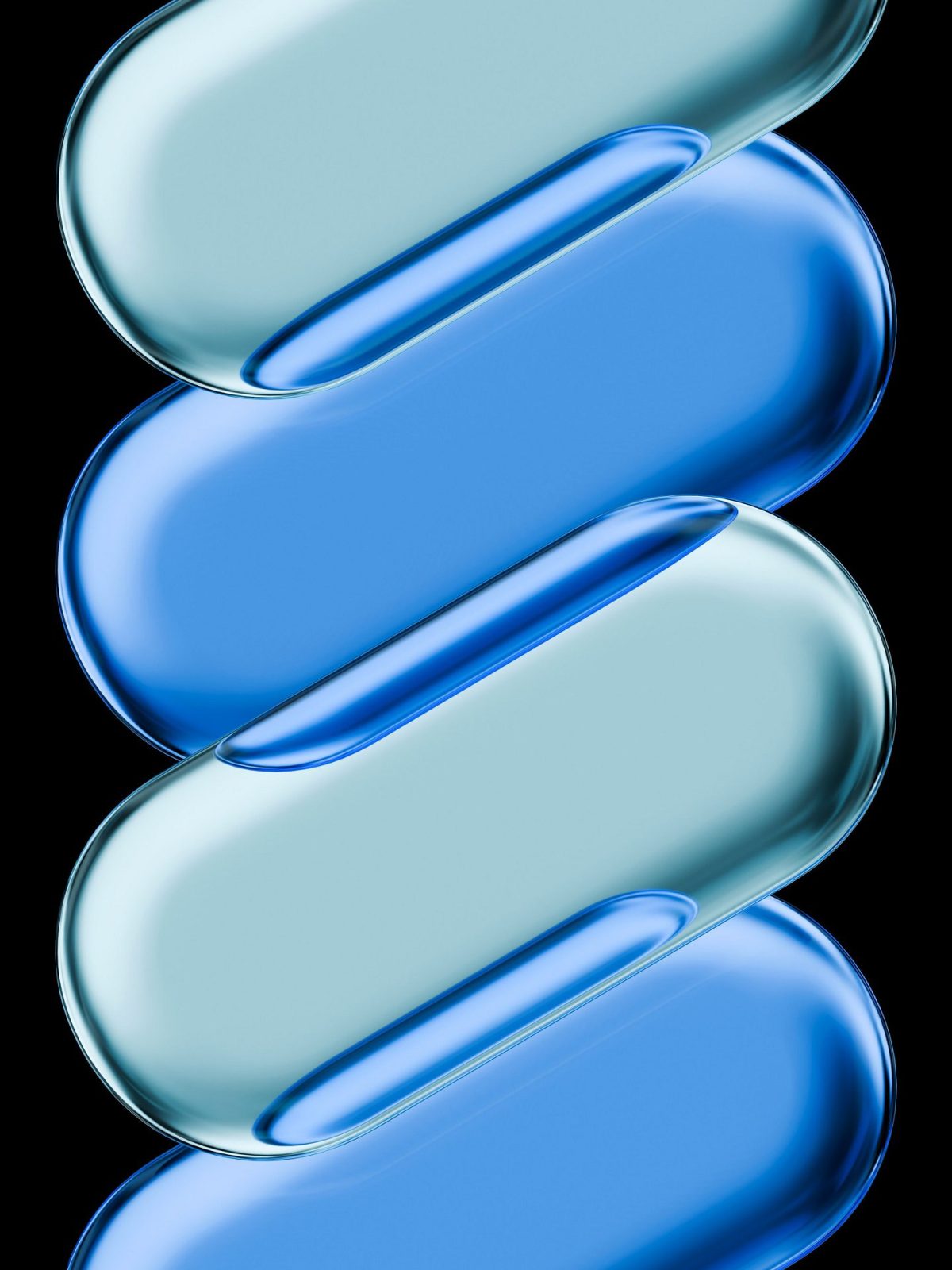 Blue Glass Capsule Stack