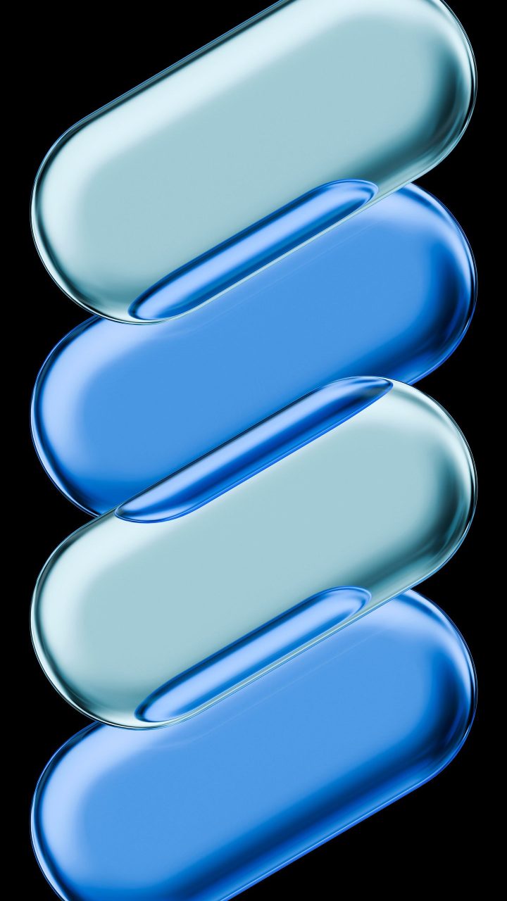 Blue Glass Capsule Stack