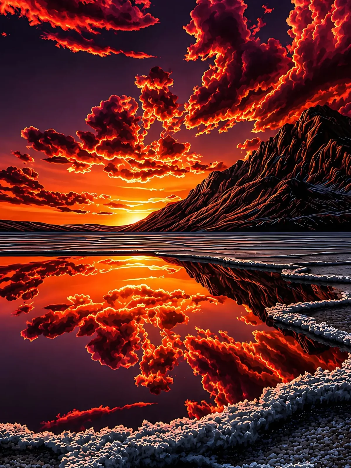 Crimson Sunset Volcano