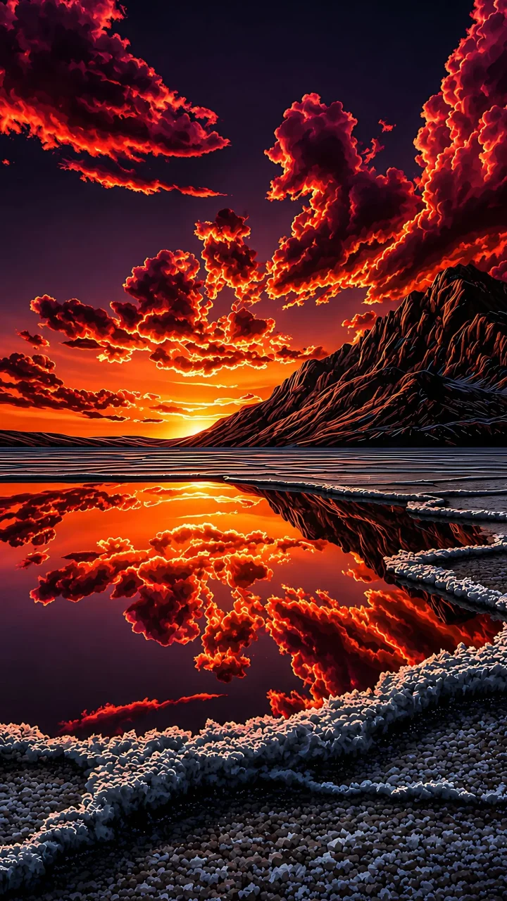 Crimson Sunset Volcano