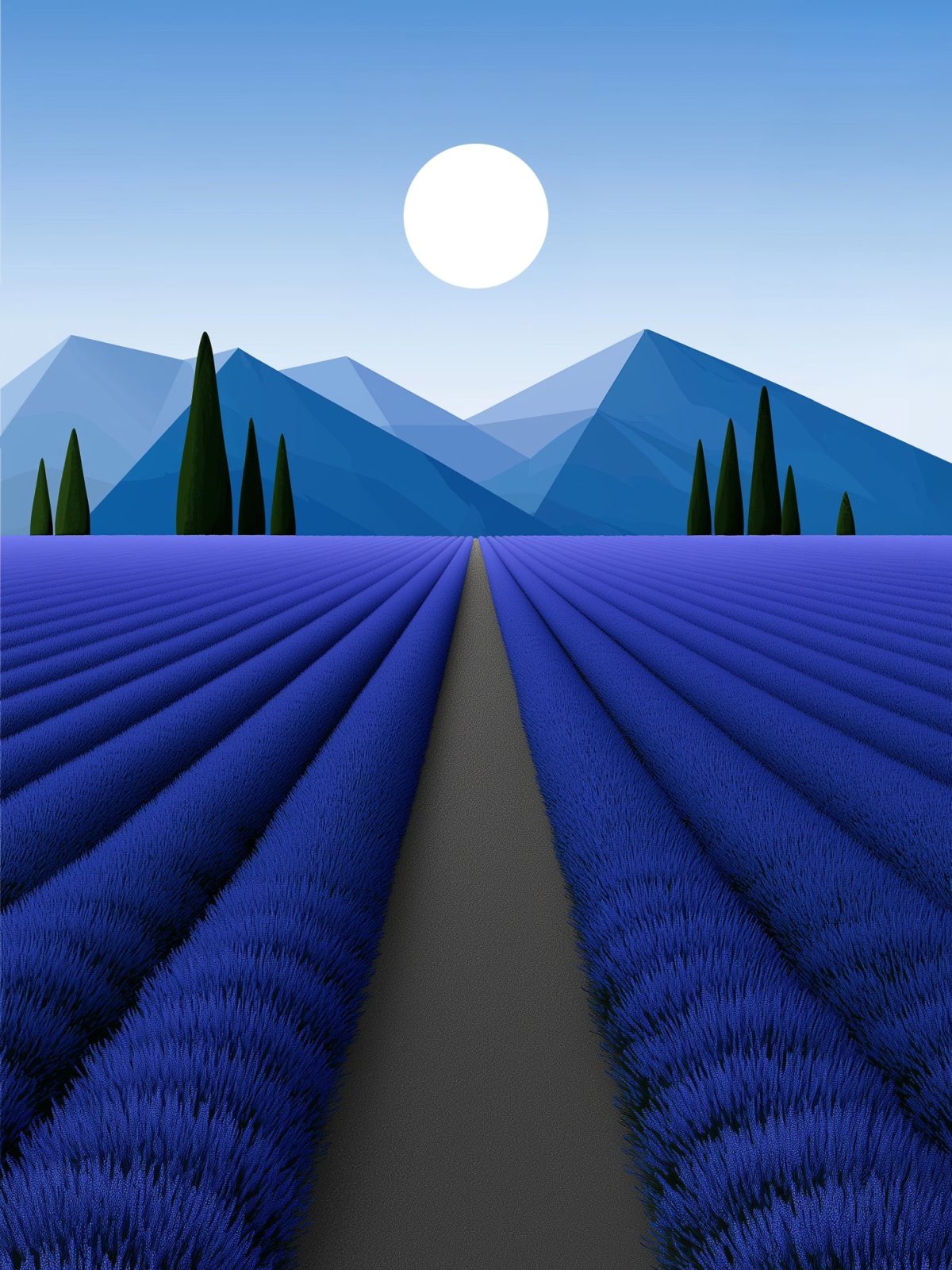 Lavender Field Moon