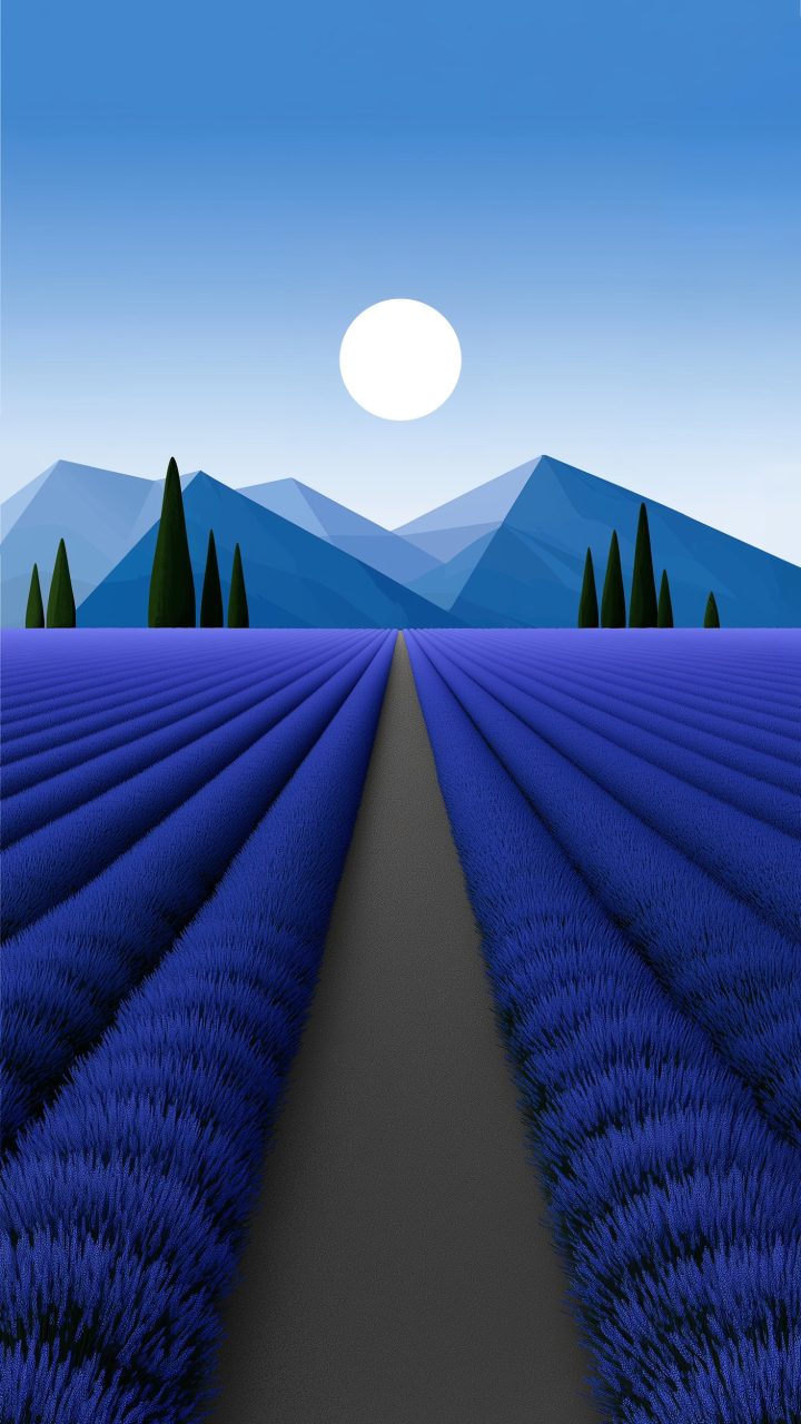 Lavender Field Moon