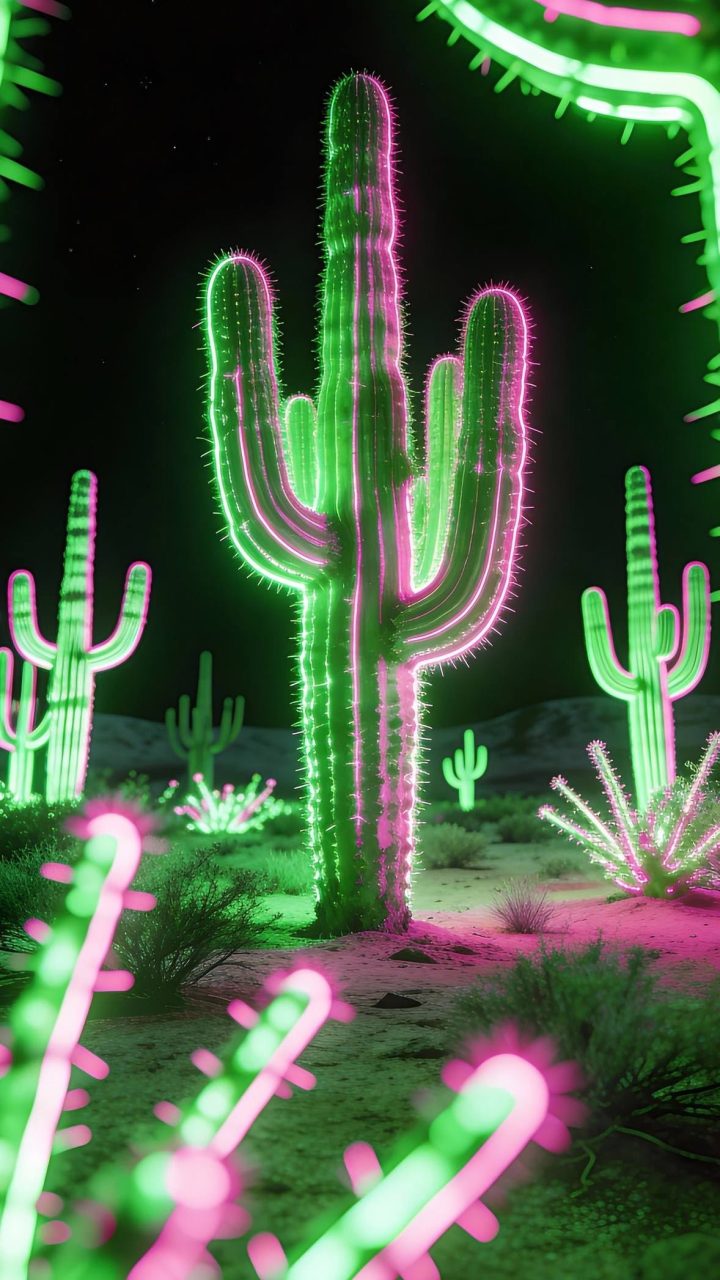 Neon Cactus Night