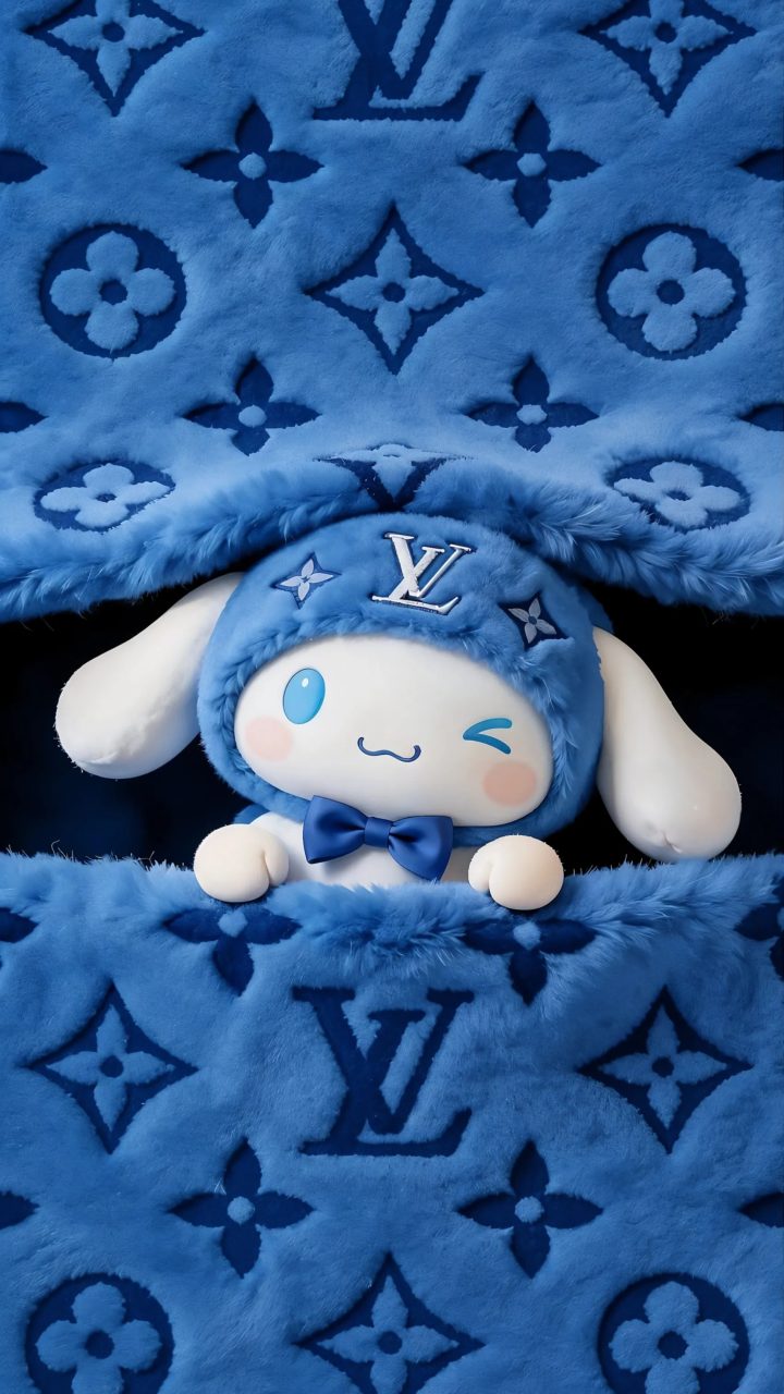 Blue Cinnamoroll Monogram wallpaper for iPhone and Android