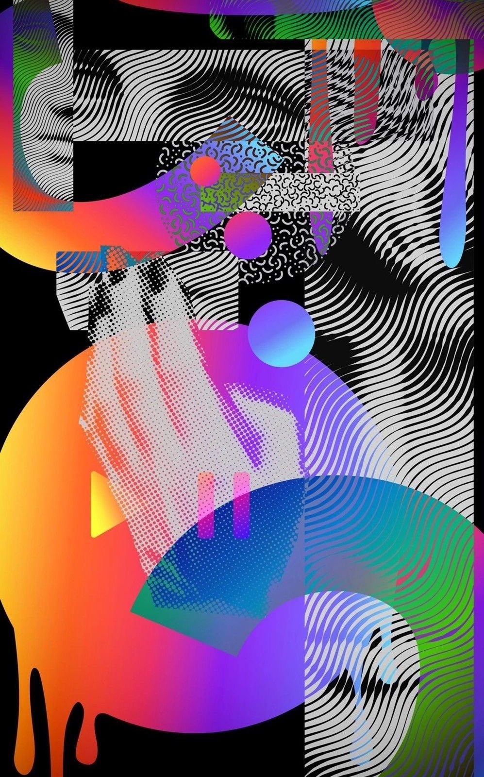 Chromatic Pattern Collage wallpaper for iPhone and Android
