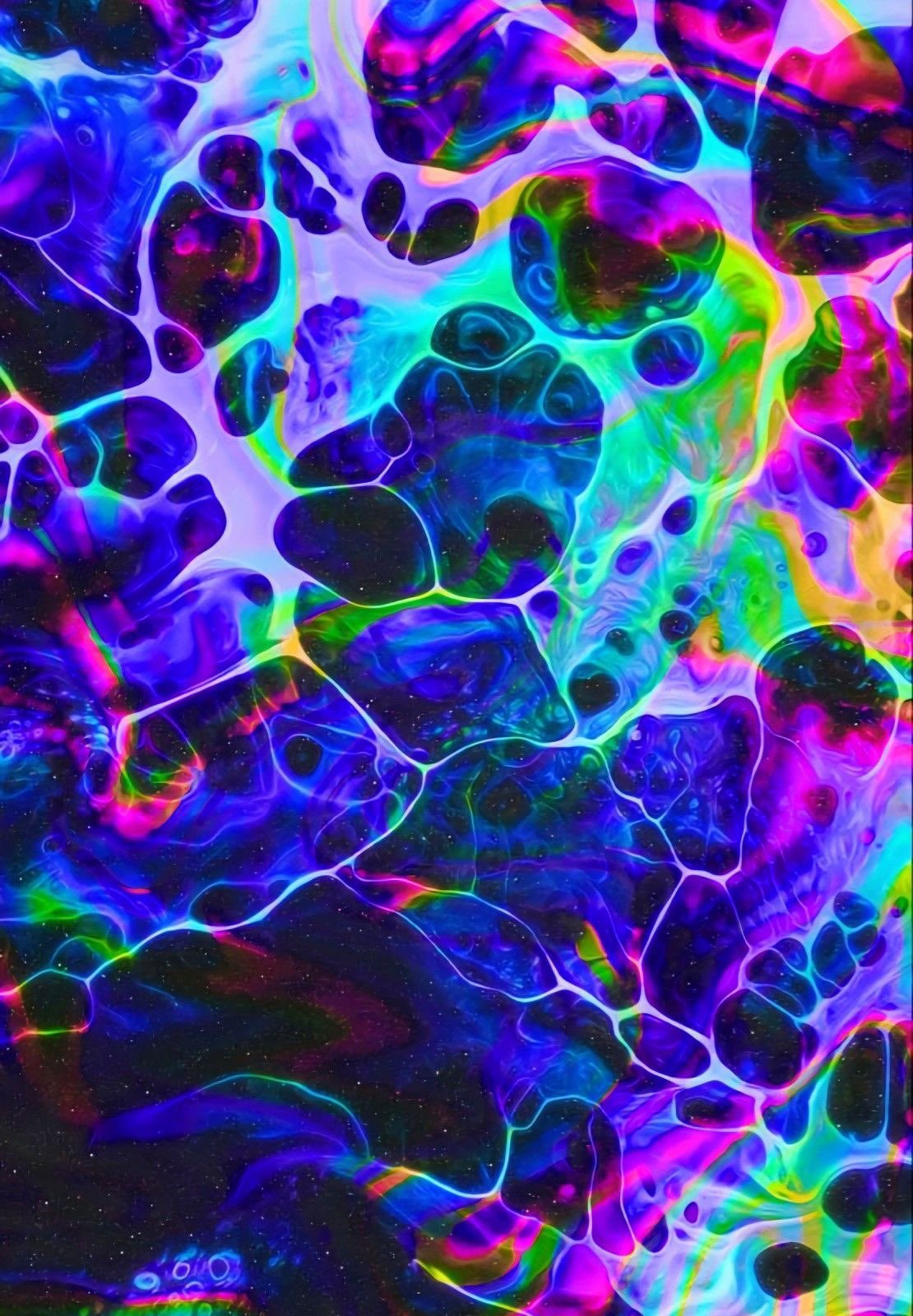 Neon Liquid Cells wallpaper for iPhone and Android