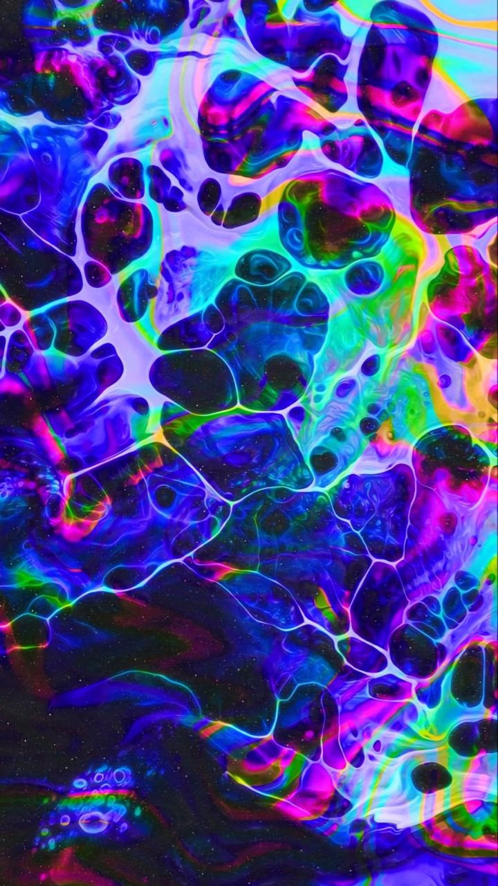 Neon Liquid Cells wallpaper for iPhone and Android