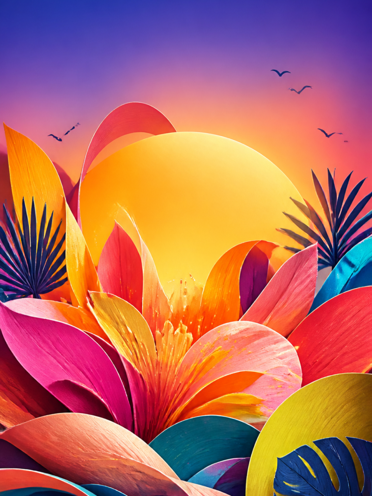 Tropical Color Sunrise wallpaper for iPhone and Android