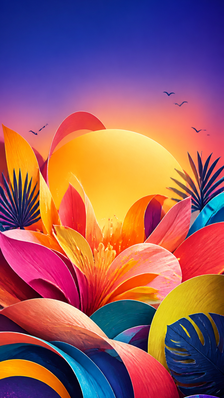 Tropical Color Sunrise wallpaper for iPhone and Android