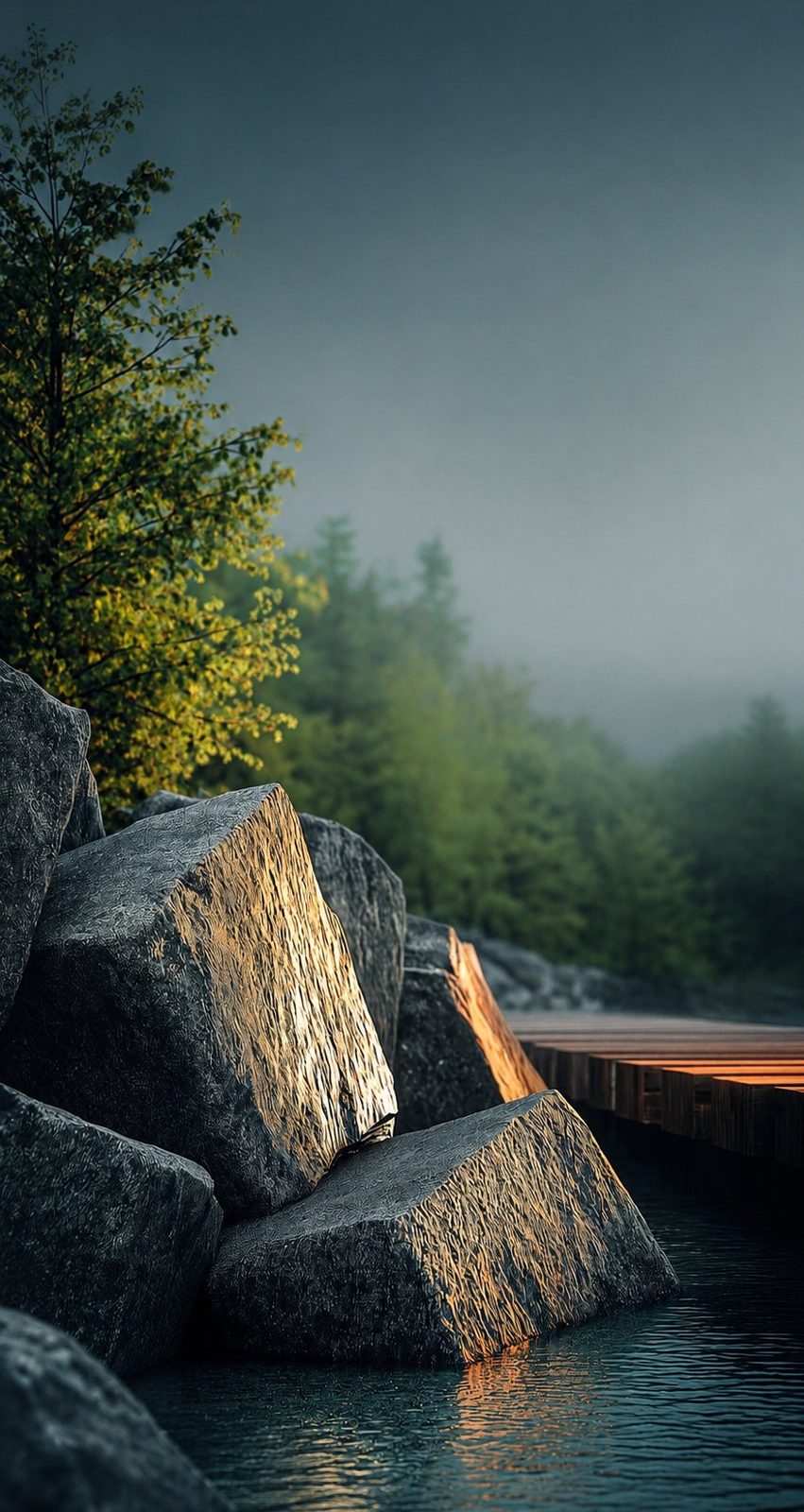 Rainlit Forest Stones